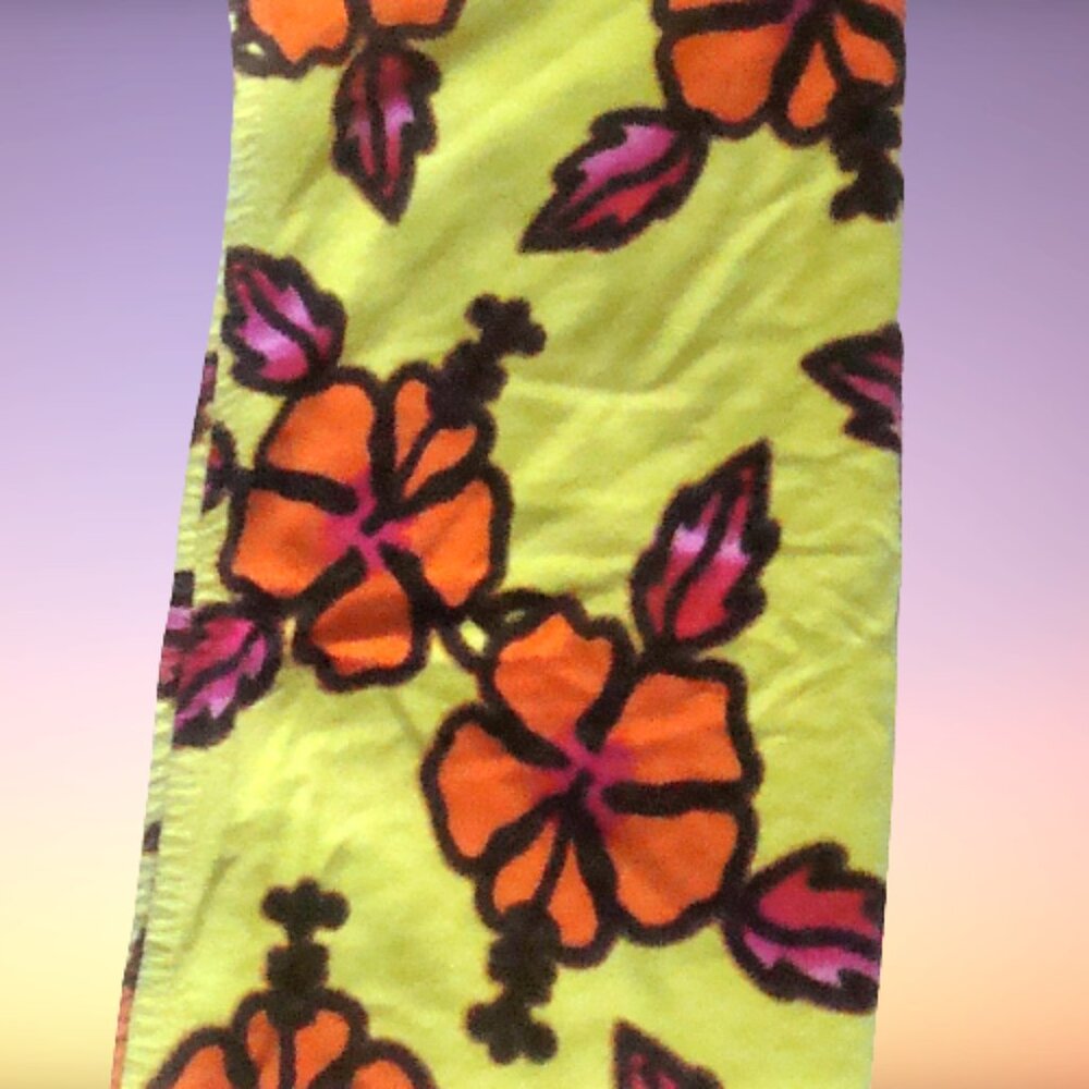 Vintage OLD NAVY Flower Power Dopamine Hawaiian Inspired Terry Beach Towel